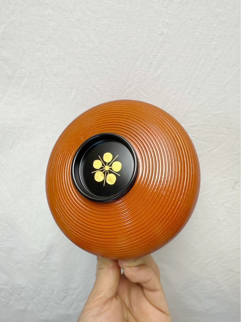 未使用 茶道具 木製 ひさご 弁当 千筋 梅蒔絵 内黒 5客揃え 懐石道具 紙箱