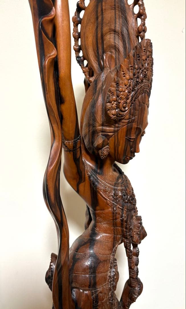 【130cm】 バリ　木製彫刻 女性像