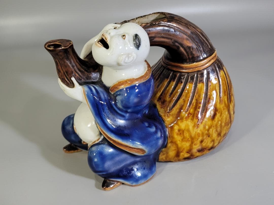 平戸焼 色絵 布袋 徳利 水注 古平戸