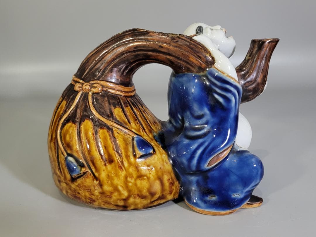 平戸焼 色絵 布袋 徳利 水注 古平戸