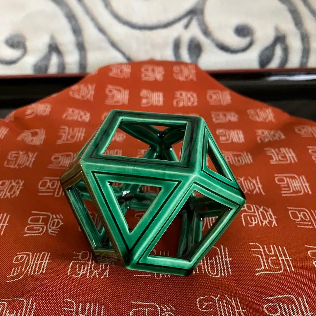 お値下げ 茶道具 中村翠嵐 青交趾切子 蓋置