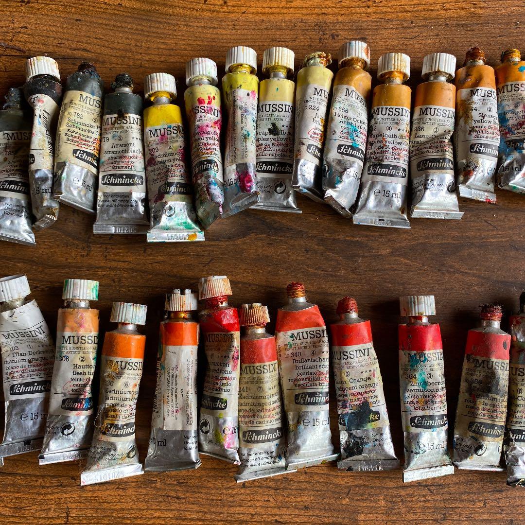 最高級樹脂油絵具　ムッシー二　MUSSINI 最高級天然樹脂油絵具　56色セット