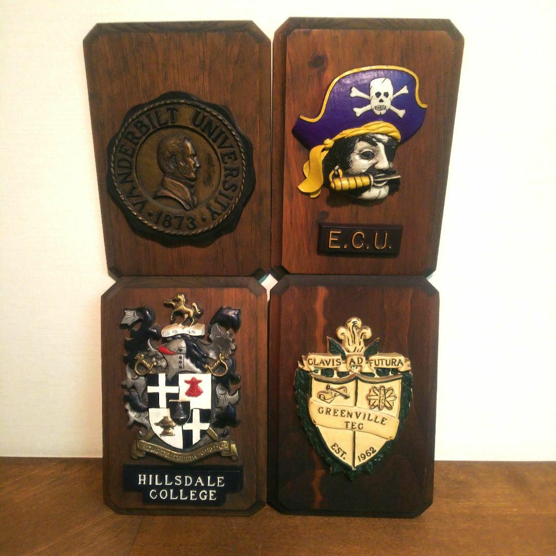 K*i様 ヴィンテージ 手彫り 木製 盾 セット カレッジ・ユニバーシティシリー
