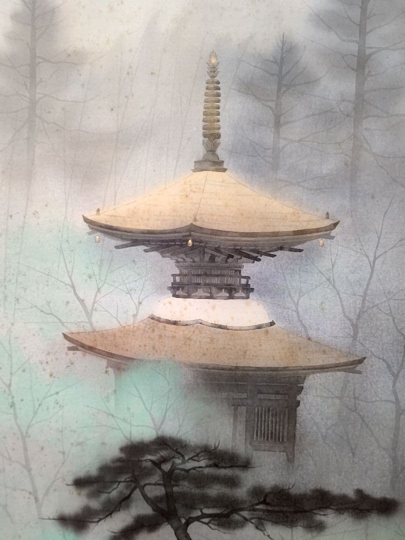 常寂光寺  掛軸  佐藤隆良  日本画