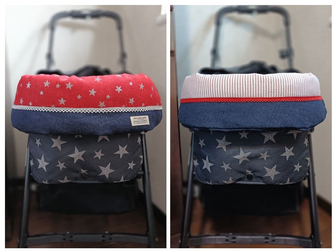 あごのせクッション コンフォーター リバーシブル 星・ヒッコリー・ブルーデニム