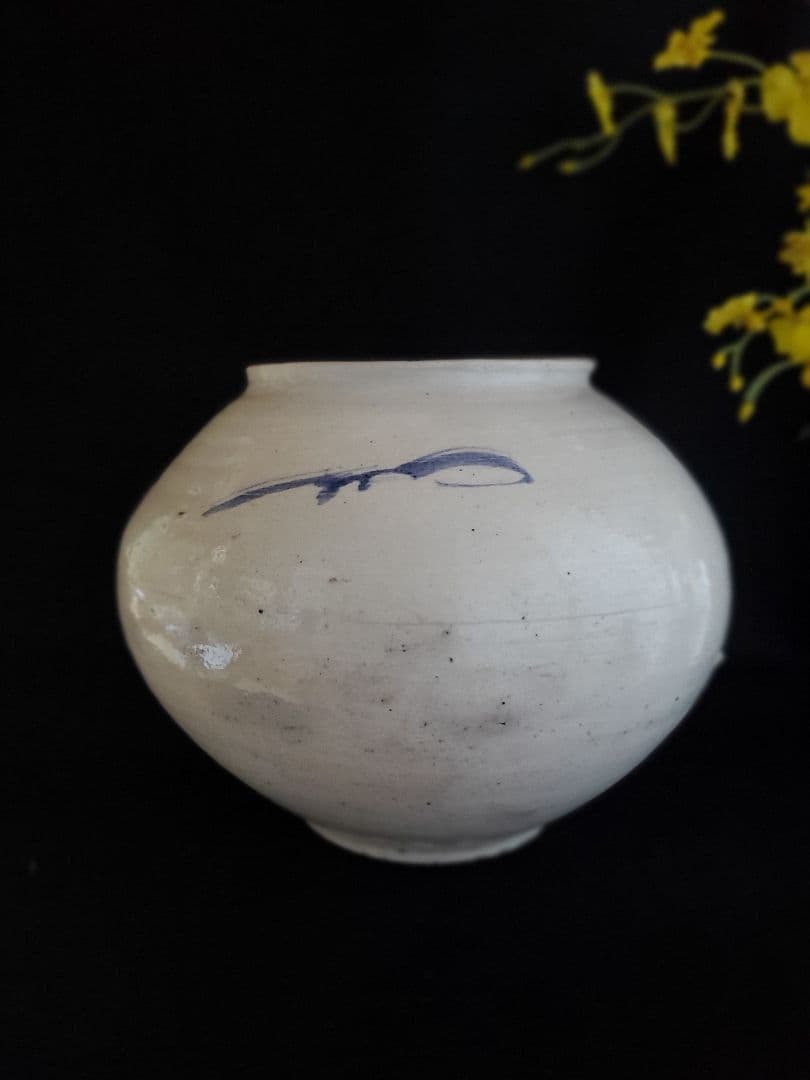 【李朝特集出品】李朝青華白磁壺- 李朝19世紀