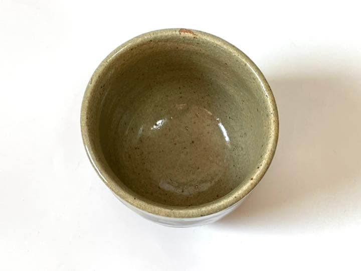 骨董　益子焼　濱田庄司　浜田庄司　？　民芸　民藝　鉄釉　指描　湯呑　コップ