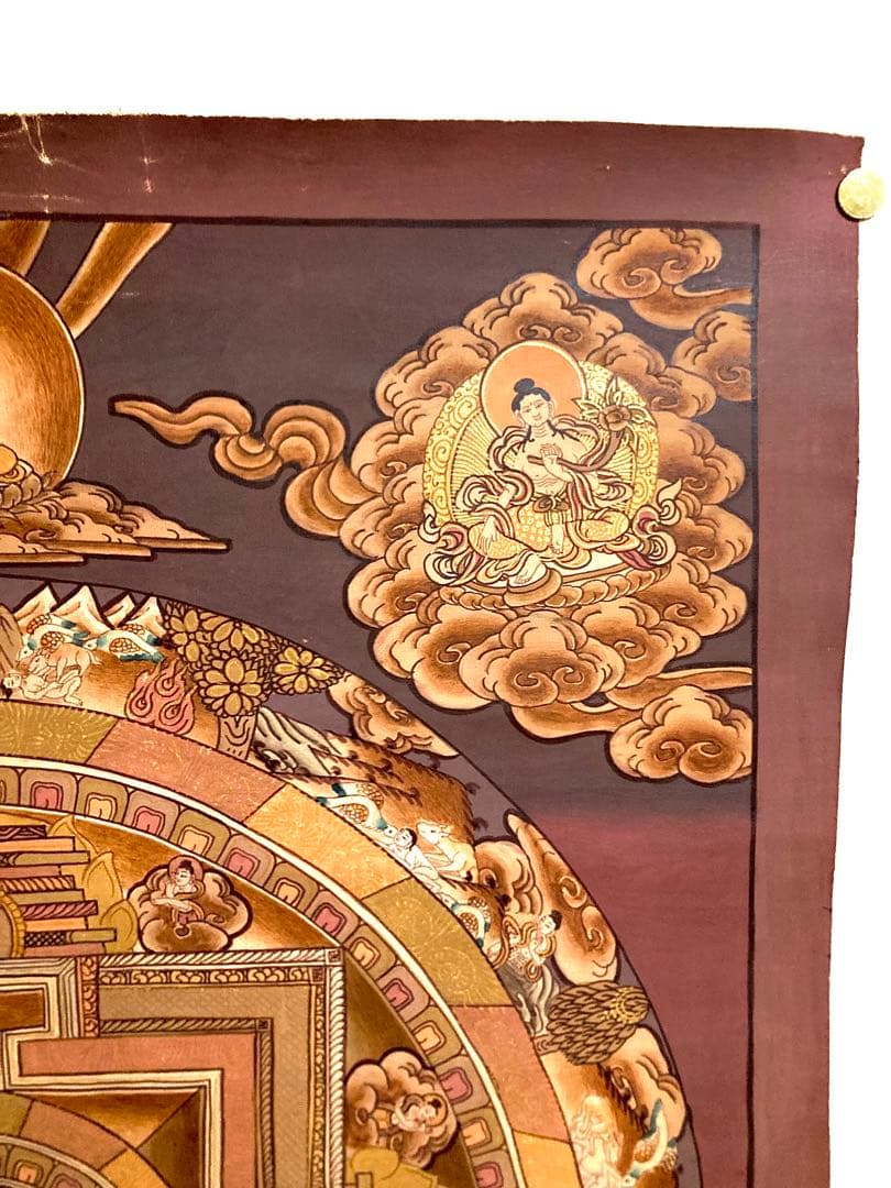 チベット　曼荼羅　マンダラ　カーラチャクラ　仏画　タンカ　掛軸　観音　菩薩　如来