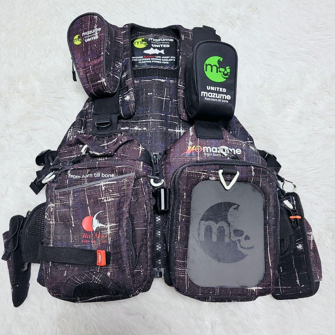 多機能✨mazume/マズメ　レッドムーン ライフジャケットV カモ 救命具