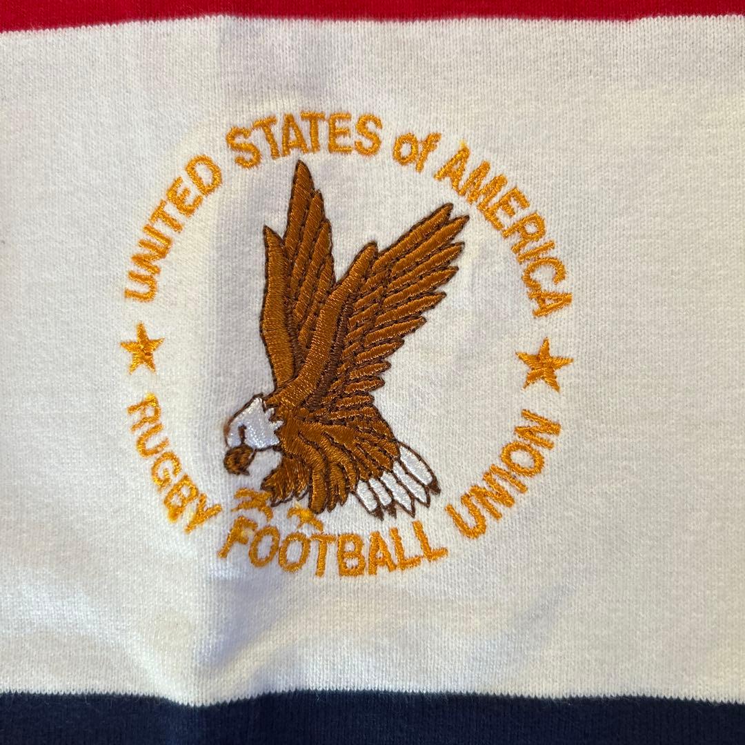 新品Lands'End ラガーシャツ M米国製レッド/ホワイト/ネイビー 新品