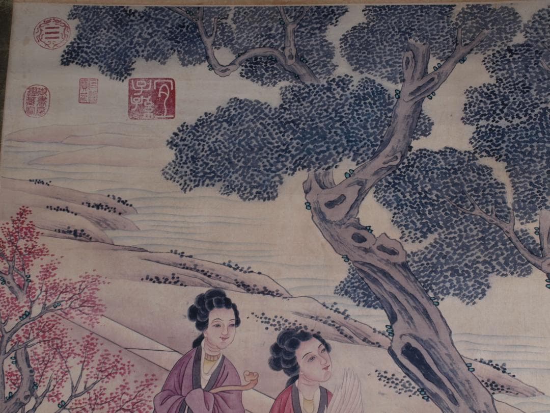 骨董市仕入れ品　中国明時代の肉筆掛軸　 激安骨董品 DE789A7-3