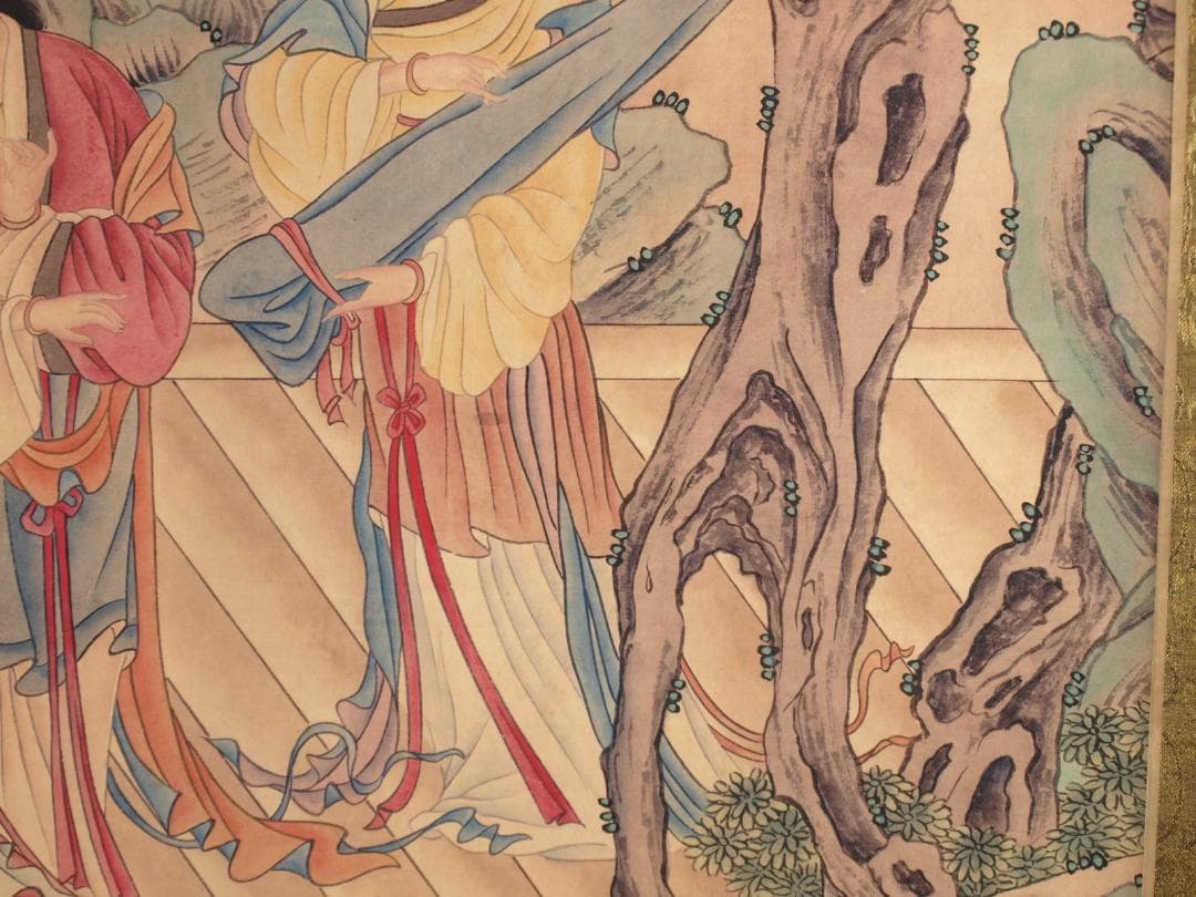 骨董市仕入れ品　中国明時代の肉筆掛軸　 激安骨董品 DE789A7-3