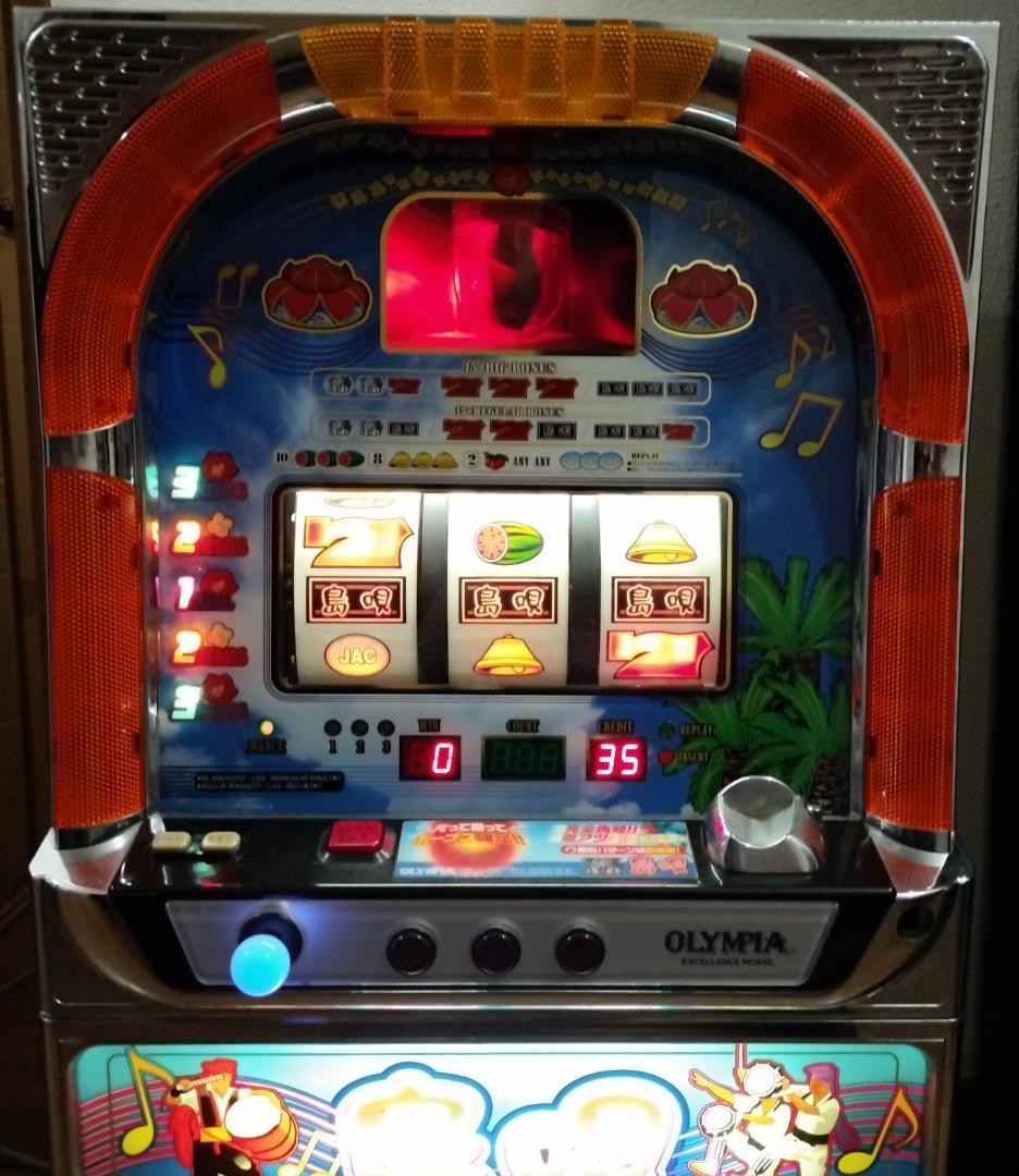 【パチスロ実機】オリンピア★『初代』島唄【オートプレイ付不要機付】４号機