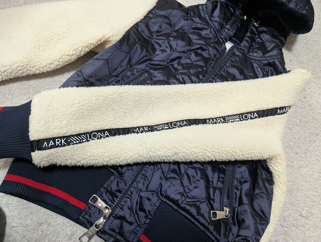 MARK & LONA フード付きジャケット ネイビー/クリーム