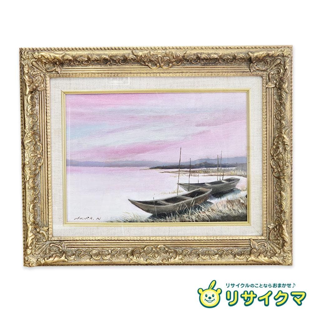 M▽野々村晃 油彩 絵画 額縁 F4 (38221)
