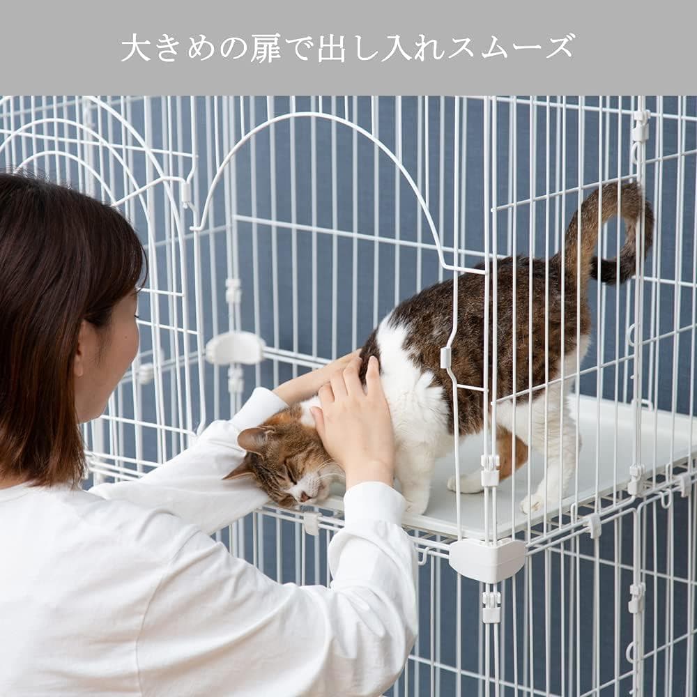 アイリス 猫 ケージ オリジナルペットケージ 3段 キャスター付 ホワイト 猫用