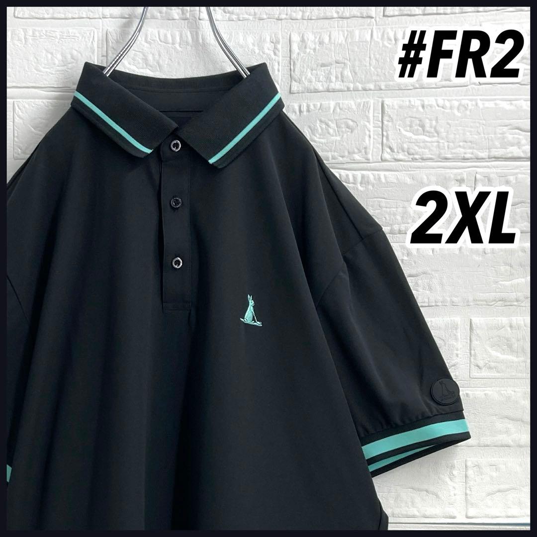 【沖縄限定‼️】2XL⭐️FR2ゴルフ 刺繍ロゴ リンガーデザイン ポロシャツ