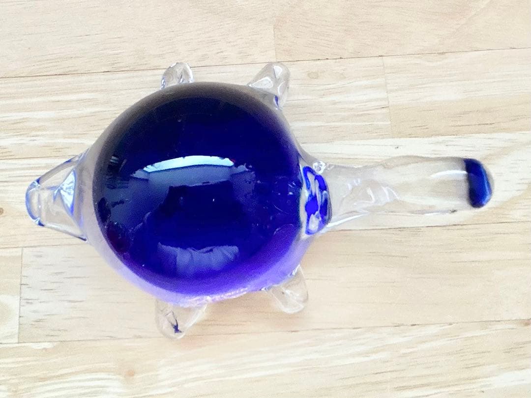 ベネチア ガラス murano ムラーノ ムラノ ヴェネチアグラス 亀 ブルー