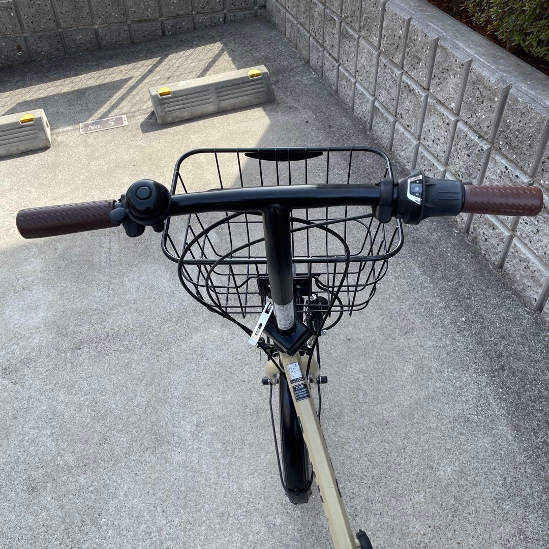 ROXY 20㌅サイクル ベージュ バスケット付6段変速　折りたたみ