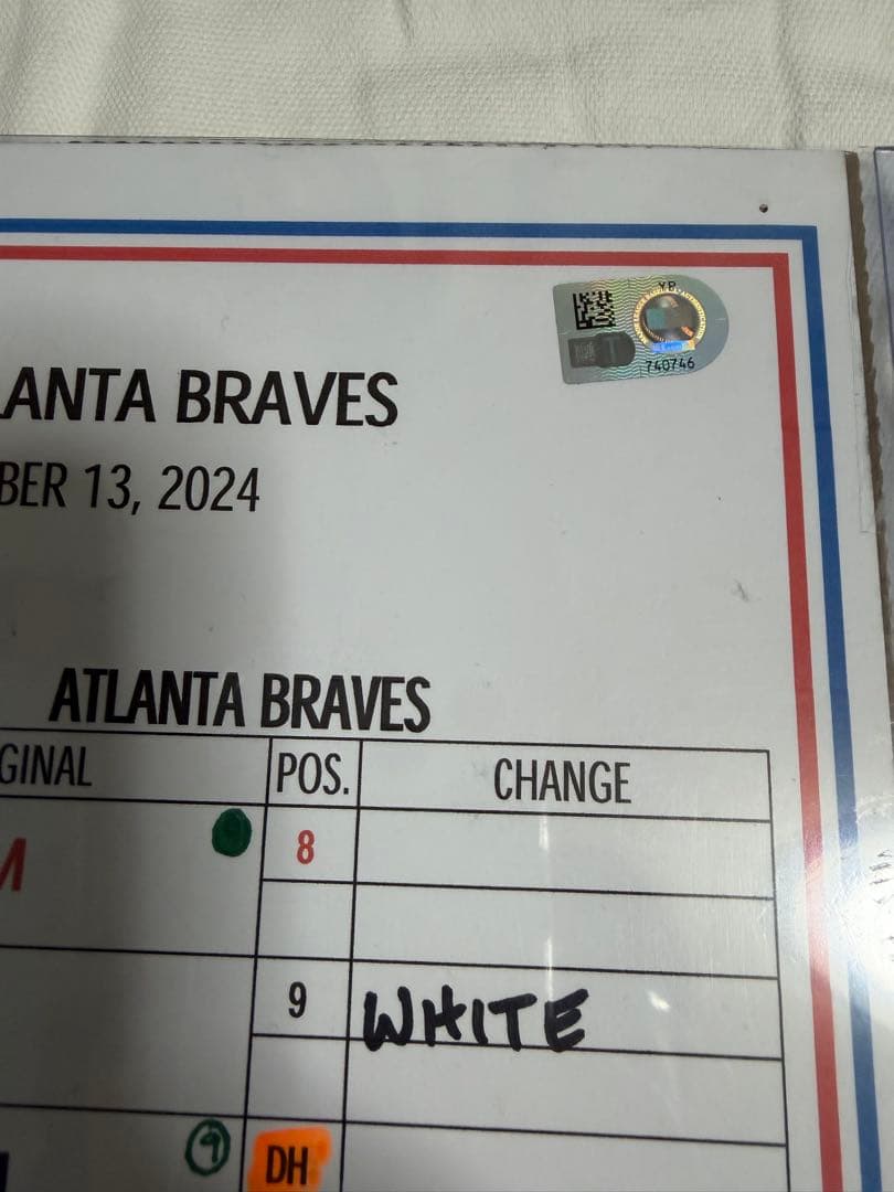 【MLBメモラビリア】ロサンゼルスドジャースgame-usedメンバー表