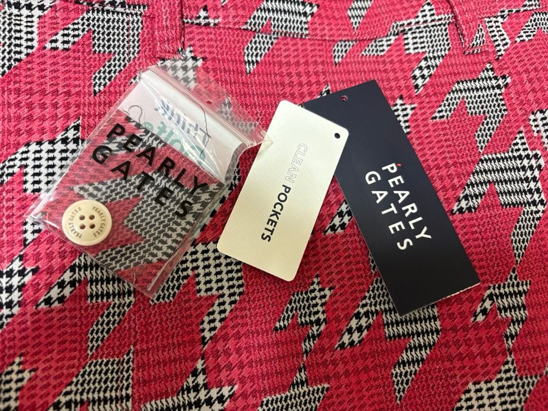 PEARLY GATES ピンク チェック柄スカート