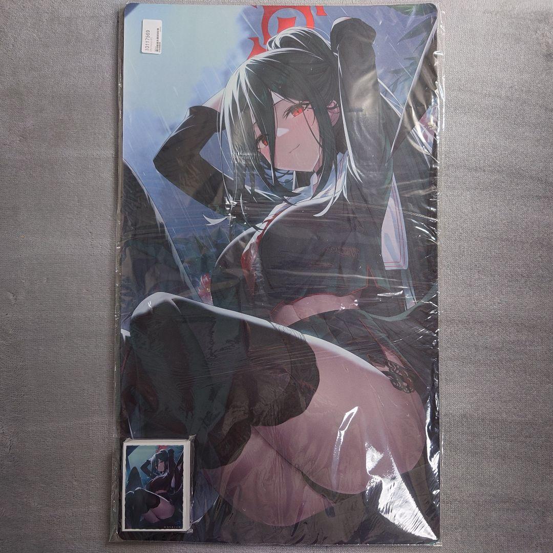 β1 ブルーアーカイブ 黒翼&制服 羽川ハスミ スリーブ&プレイマット