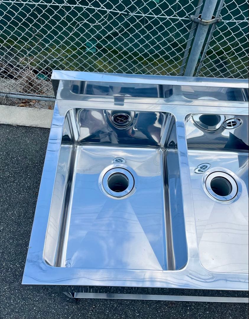 未使用 ステンレス3槽シンク 流し台 1200×600×800