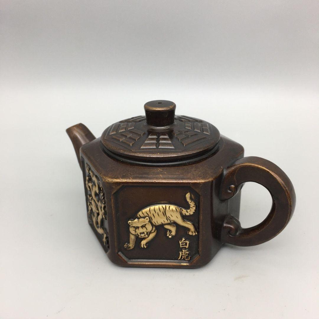 銅器 四神獣荼壺 水筒 煎茶器 茶室 装飾品 工芸品 置物