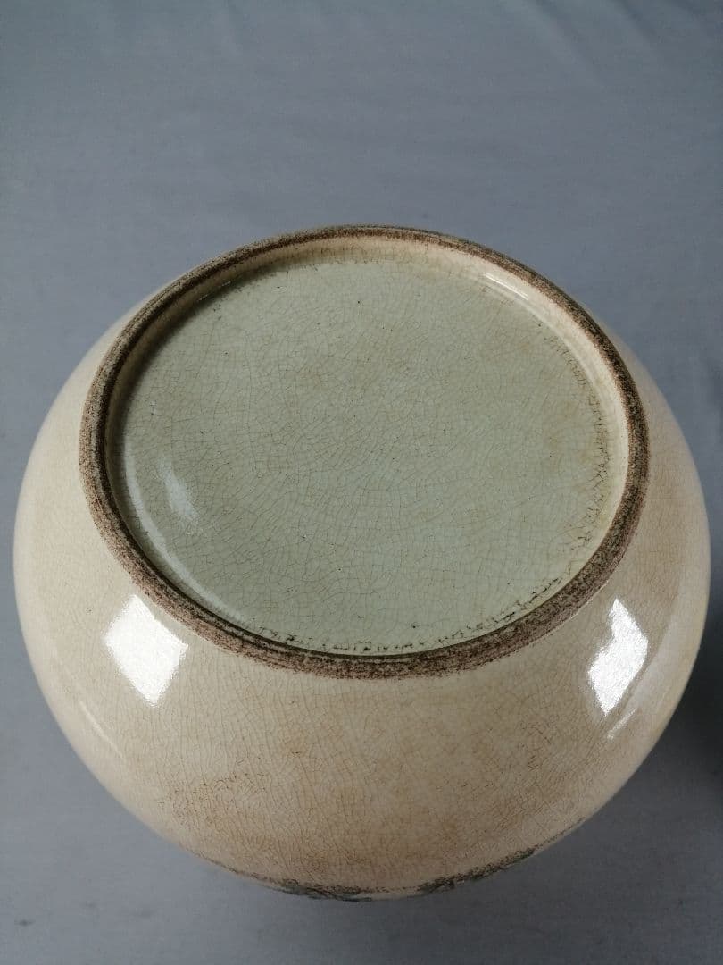 【茶事具】薩摩焼秋草絵水指　水指414