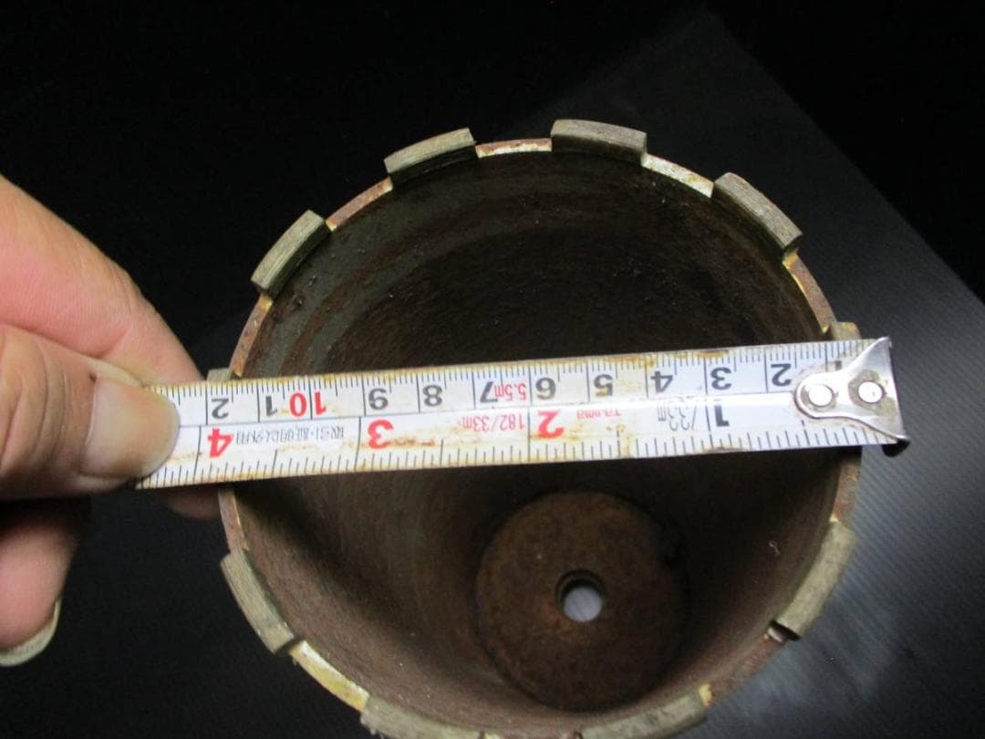 石材用ボウリングピット　中古使いさし　120パイ　大和角ネジ