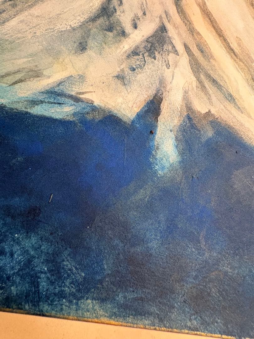 奈斎 絵画　日本画　風景画　額装 富士山