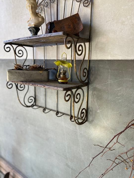 ビンテージ  アイアン ウォールラック