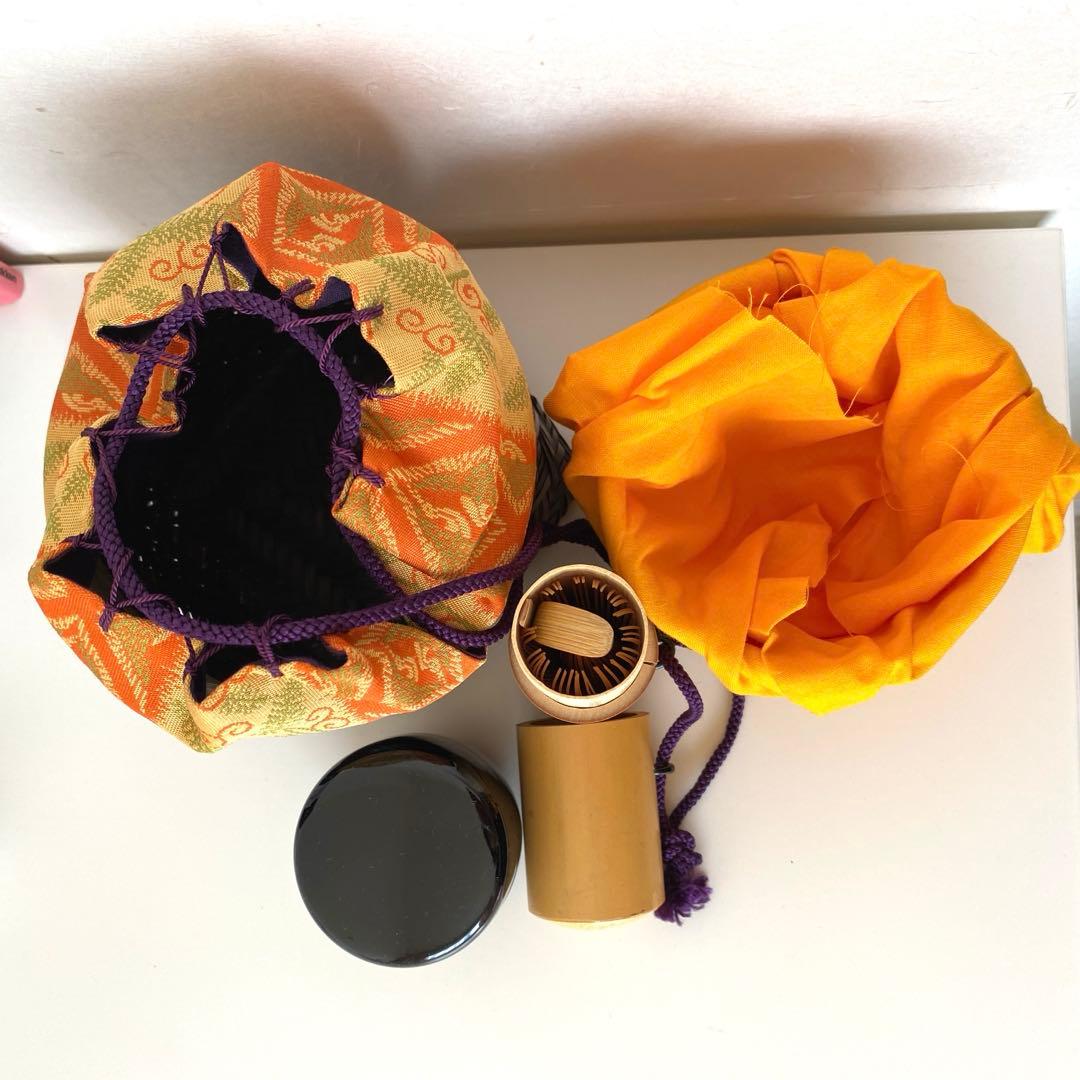 野天 野天籠セット 茶杓 茶筅 茶筅筒 抹茶碗 棗　茶道具