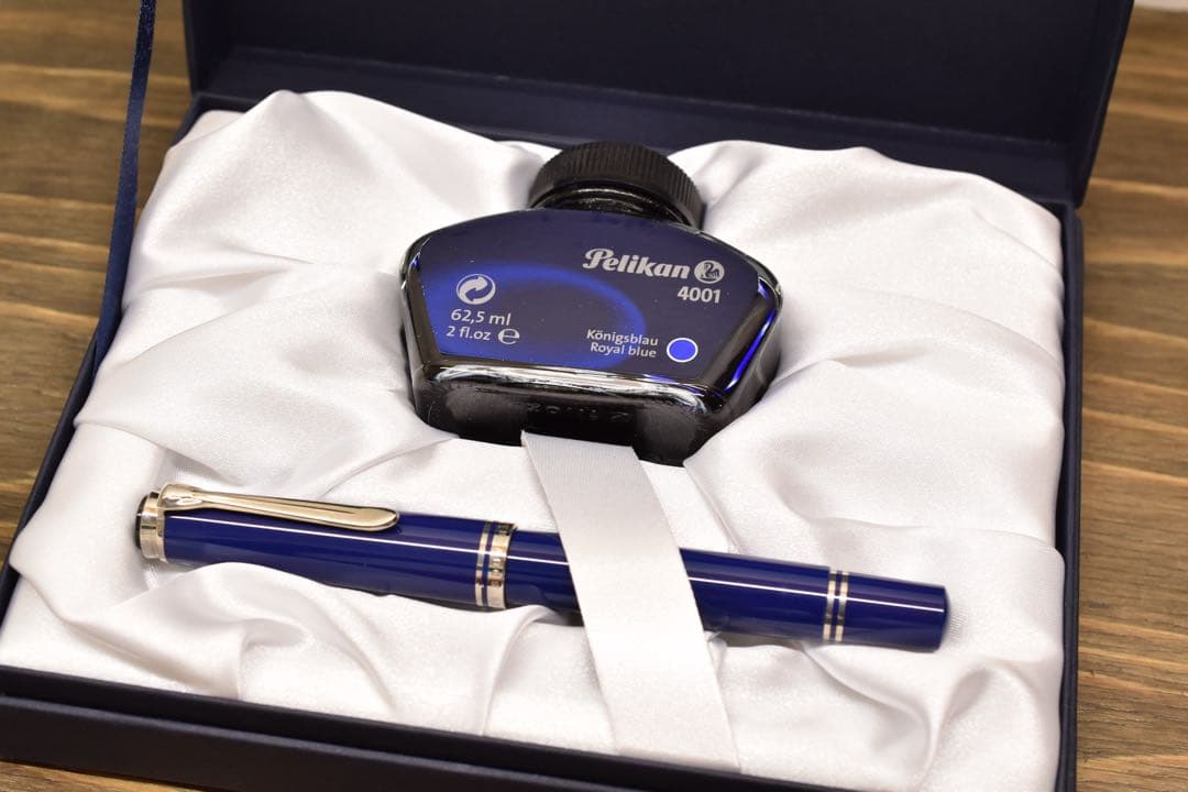 ジ*ー様 Pelikan スーべレーンM805 万年筆 ダークブルー　シルバート