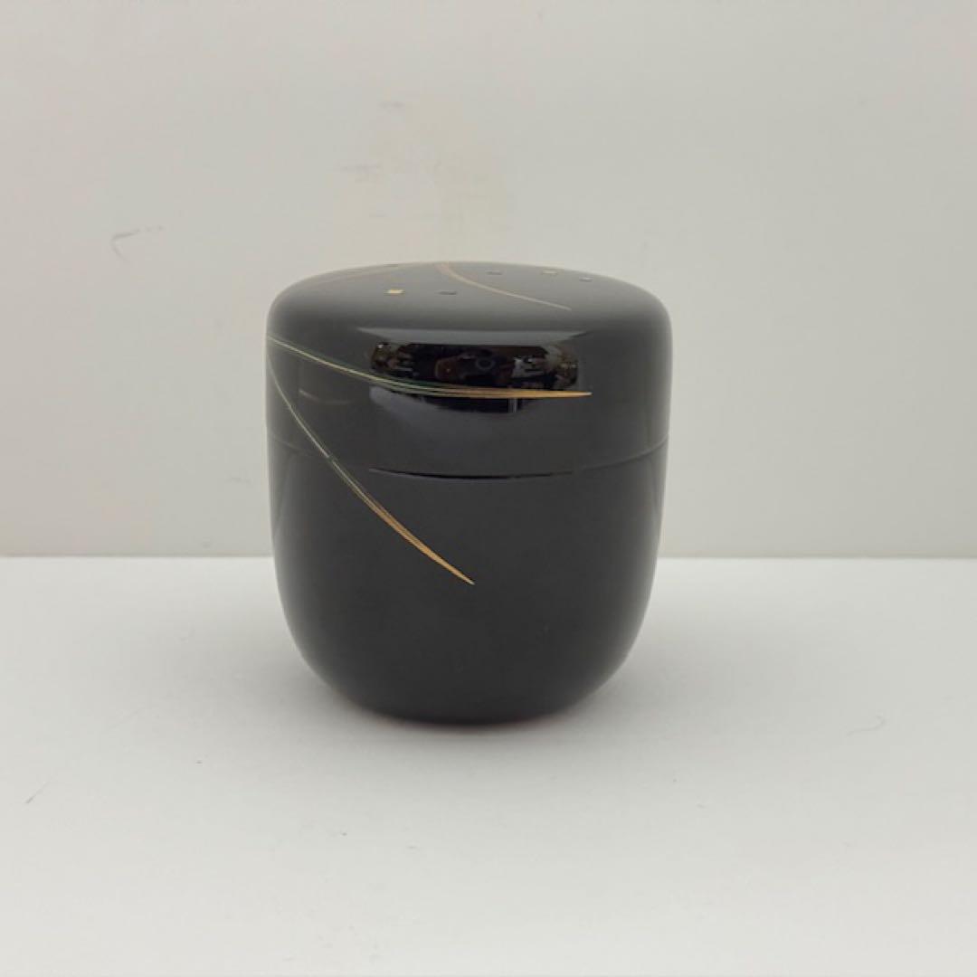 茶道具 輪島 浜崎貞鳳 蘭蒔絵棗 共箱 茶道