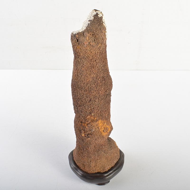 盆石　床飾　天然石　鑑賞石　置物　重さ約1514g　唐木台付　C　R7370