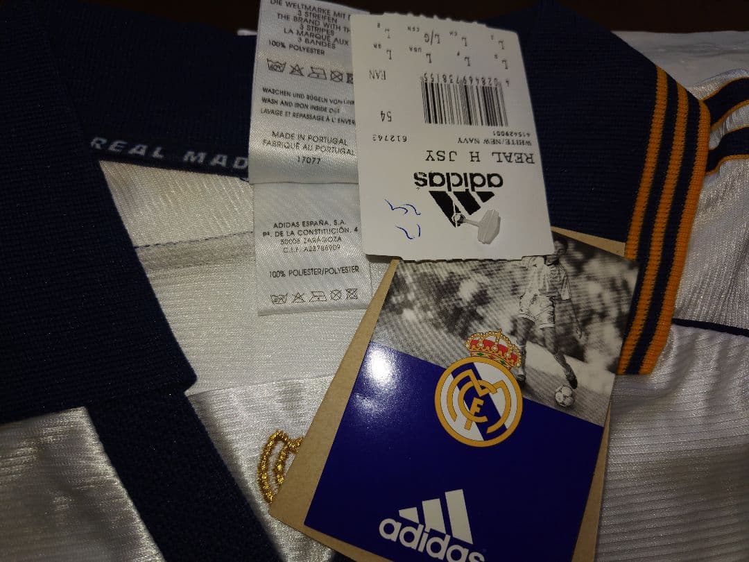 adidasレアル・マドリード98/00ホーム シャツ、パンツセット 未使用品