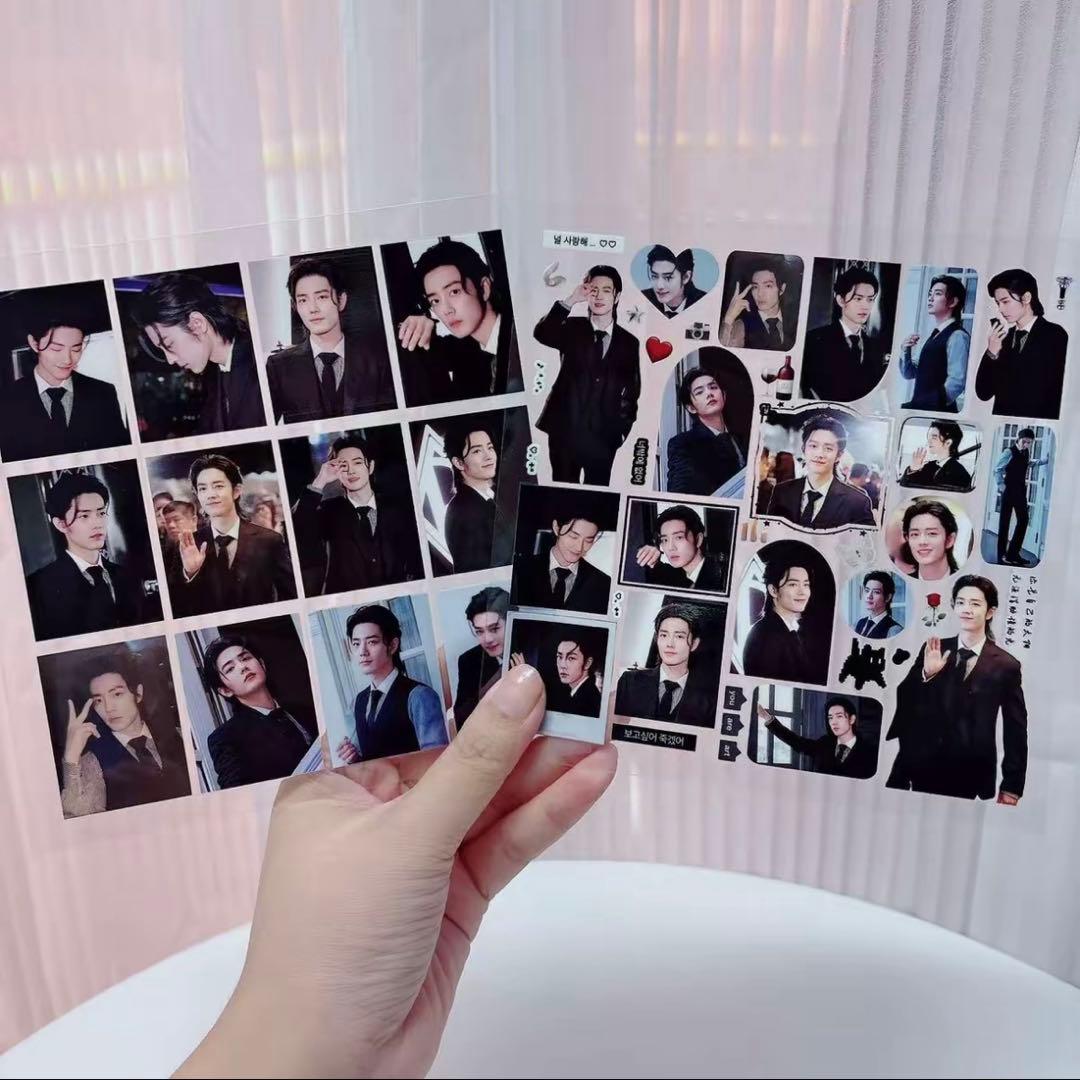 15×15cm 肖戦 転写ステッカー 耐油 防水ステッカー　2枚　28セット❣