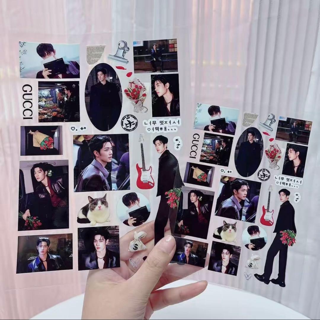 15×15cm 肖戦 転写ステッカー 耐油 防水ステッカー　2枚　28セット❣