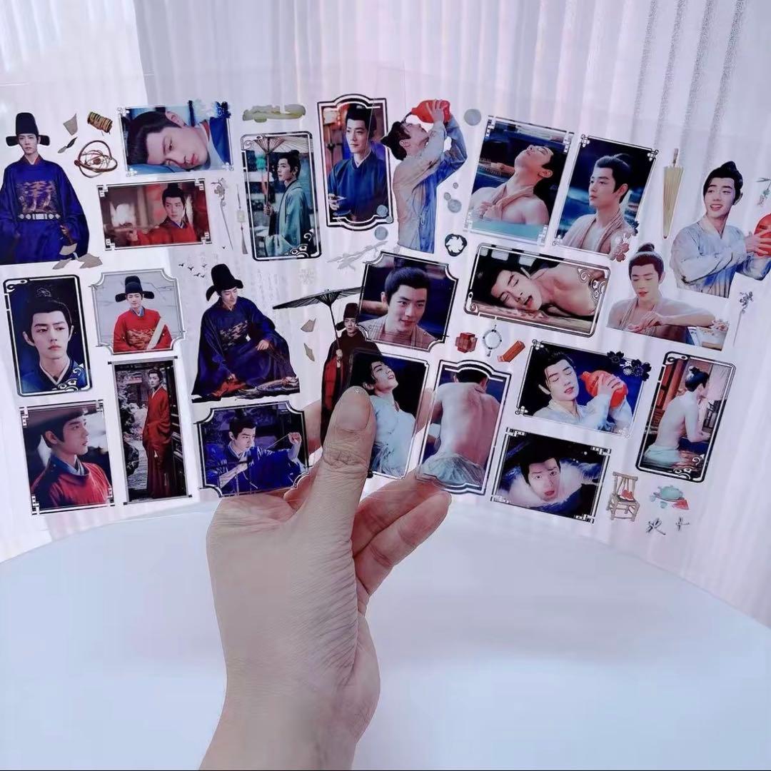 15×15cm 肖戦 転写ステッカー 耐油 防水ステッカー　2枚　28セット❣