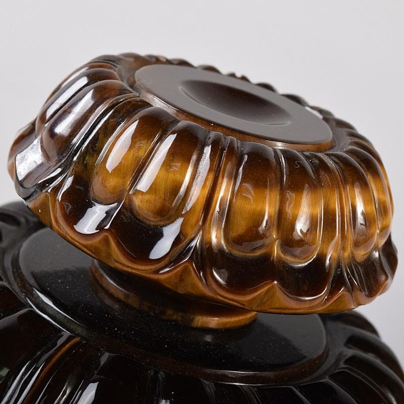 水晶玉　パワーストーン　直径約41㎜　虎目石台　M　R8379