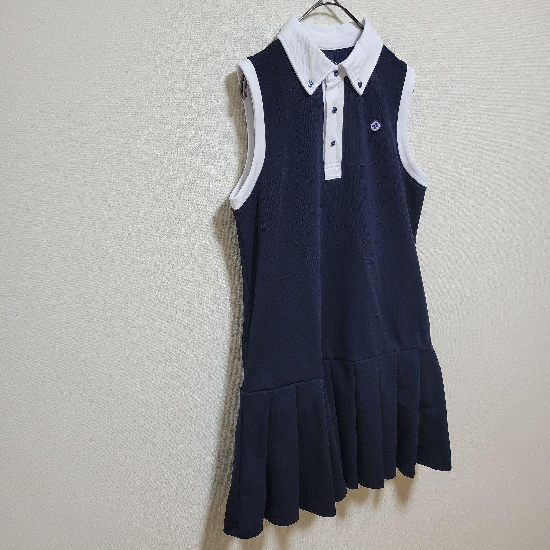 【タグ付き未使用】B.D.C GOLF ノースリーブポロワンピース Sサイズ