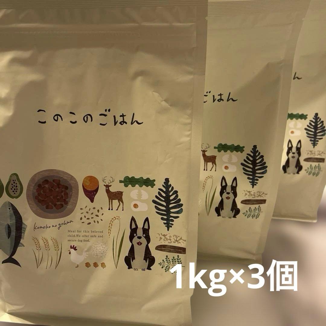 【ゆーゆー】このこのごはん ドライフード 1kg×3