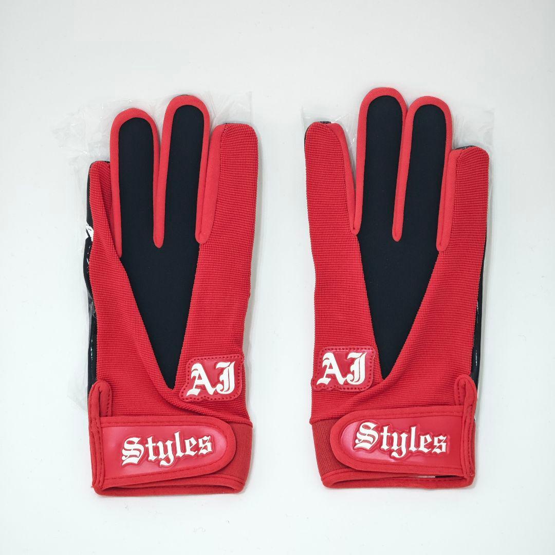 【激レア】 AJスタイルズ 本人着用 Bullet Clubグローブ 黒 赤