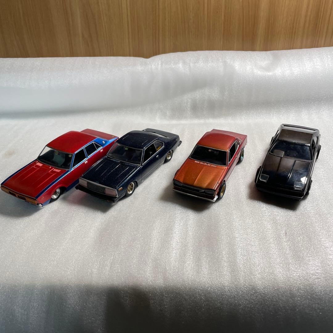 【完成品】旧車 プラモデル 4台セットケンメリ ハコスカ ジャパン セリカ