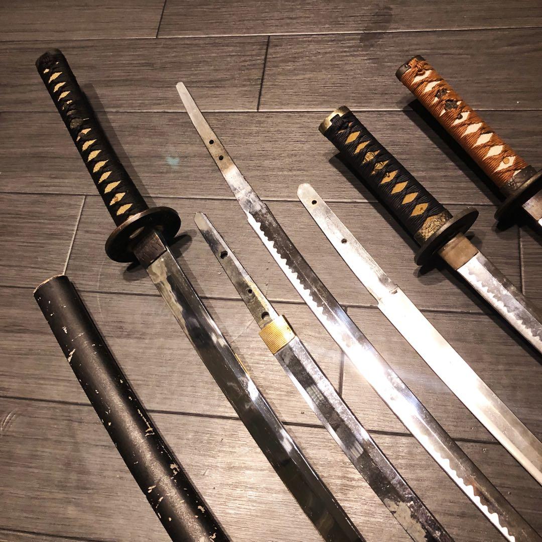 模造刀　大小6本セット　太刀　脇差　骨董品　模擬刀まとめ　ジャンク品あり　刀身