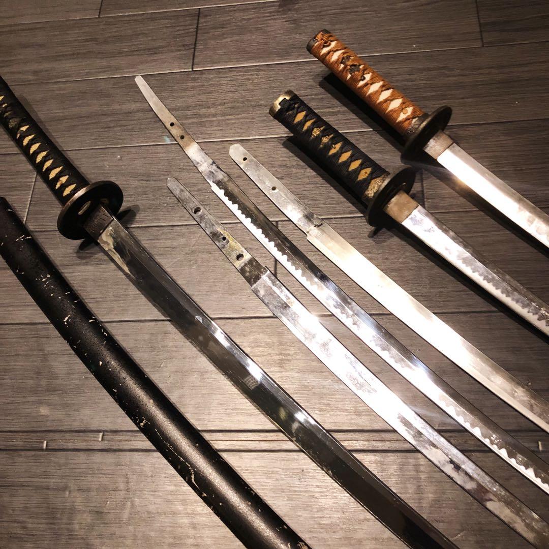 模造刀　大小6本セット　太刀　脇差　骨董品　模擬刀まとめ　ジャンク品あり　刀身