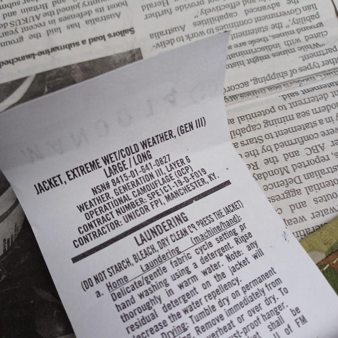 ✨送料無料　 GENIII LEVEL6 ECWCS マルチカムジャケット