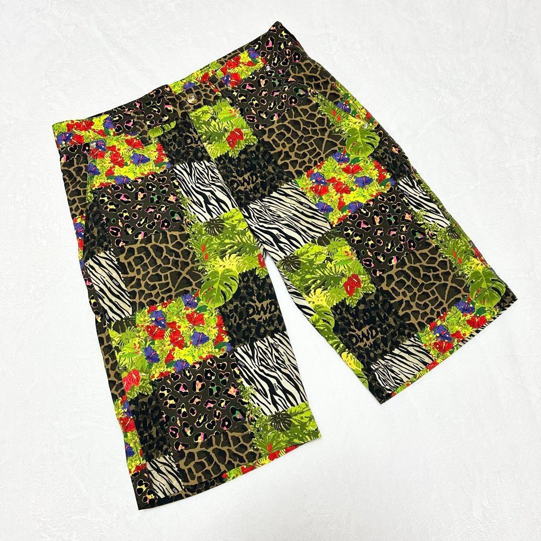 ダンスウィズドラゴン【2】激チャラ 総柄 ヒョウ柄 ゴルフウェア ショートパンツ