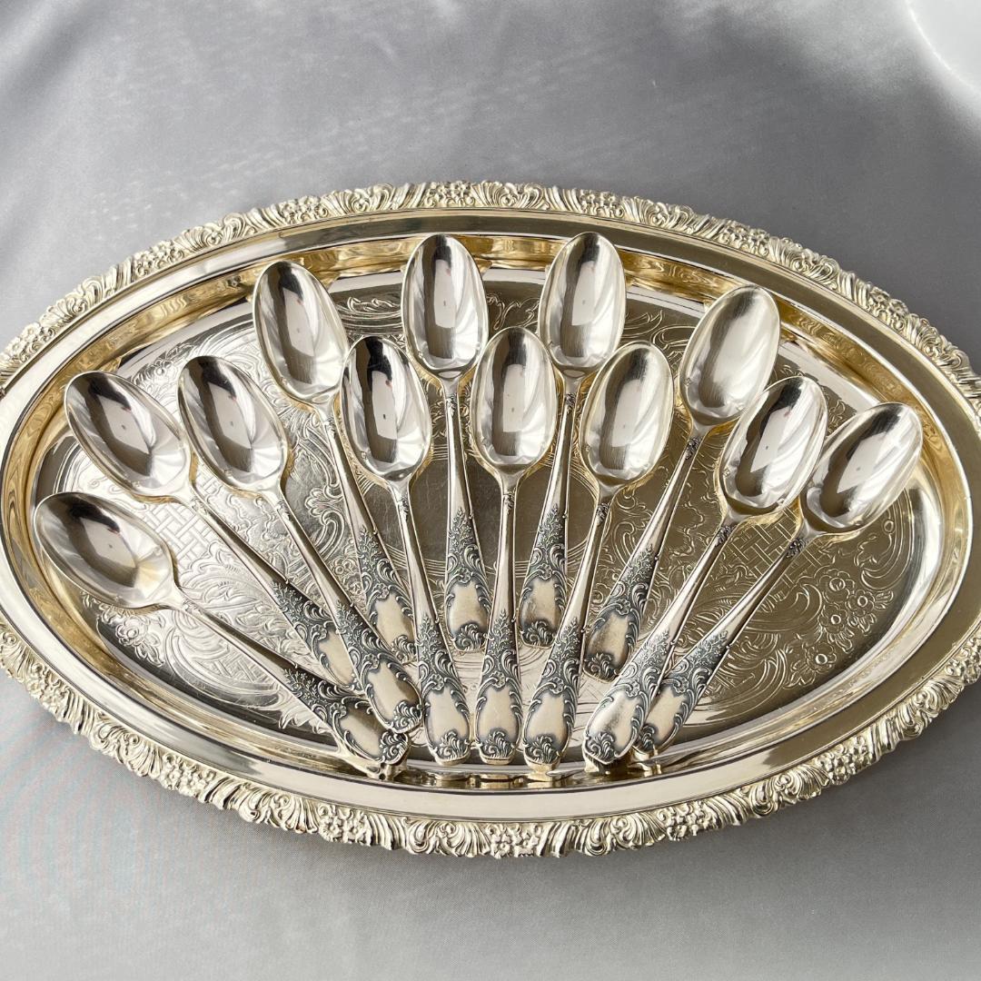 【仏蘭西】ルイ15世様式 コーヒースプーン 12本　Louis XV 14cm
